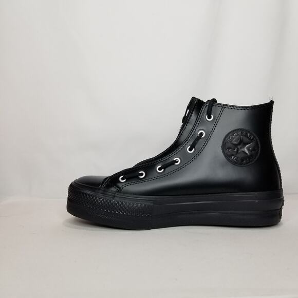 Converse Women's CTAS Lift Leather Platform Hi Tops Size 7.5 Black A12476C NWT - Picture 4 of 9